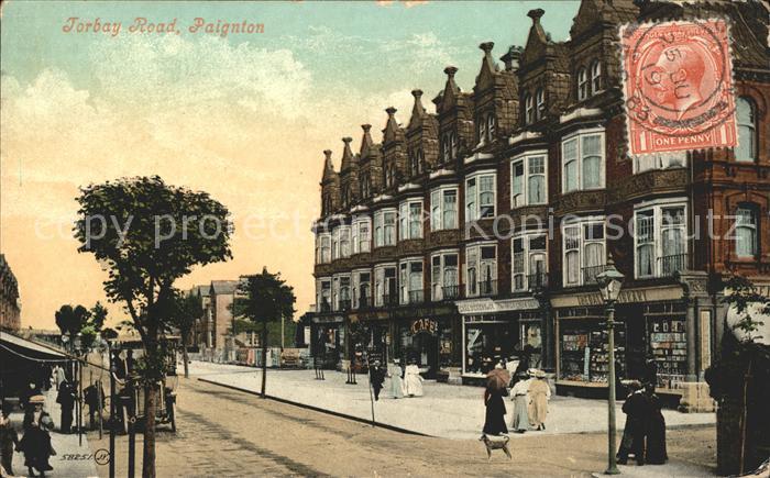 Paignton Torbay Road Stempel auf AK