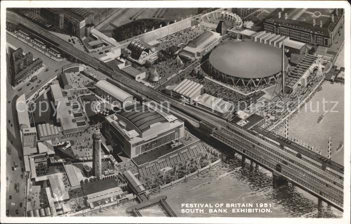 London Festival of Britain 1951 South Bank Exhibition aerial view