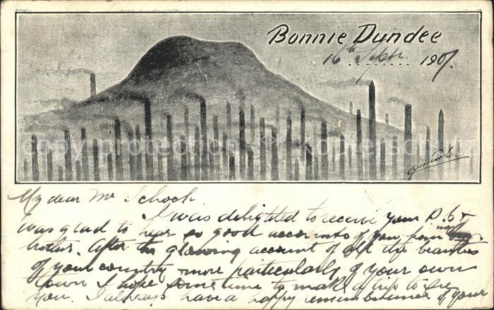 Dundee City Bonnie Dundee Poem Kuenstlerkarte