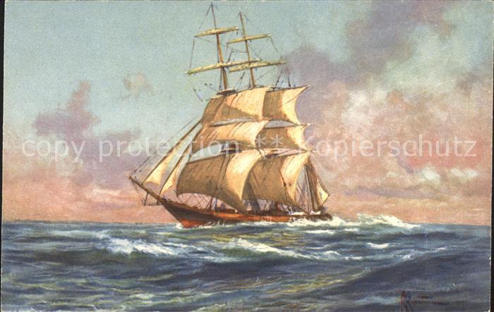 Segelschiffe Kuenstlerkarte