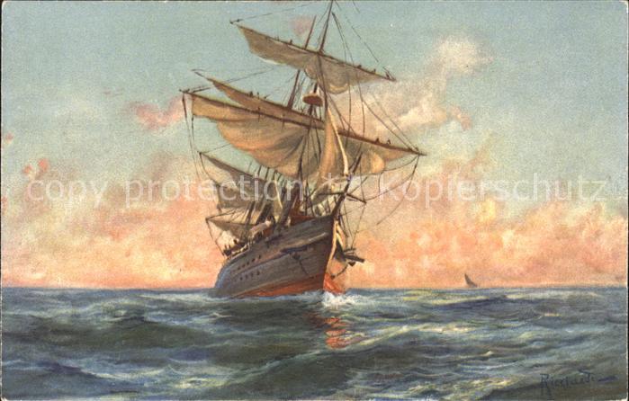 Segelschiffe Kuenstlerkarte