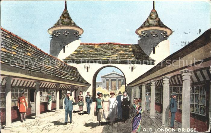 Exhibition British Empire 1924 Old London Bridge Künstlerkarte Ernest