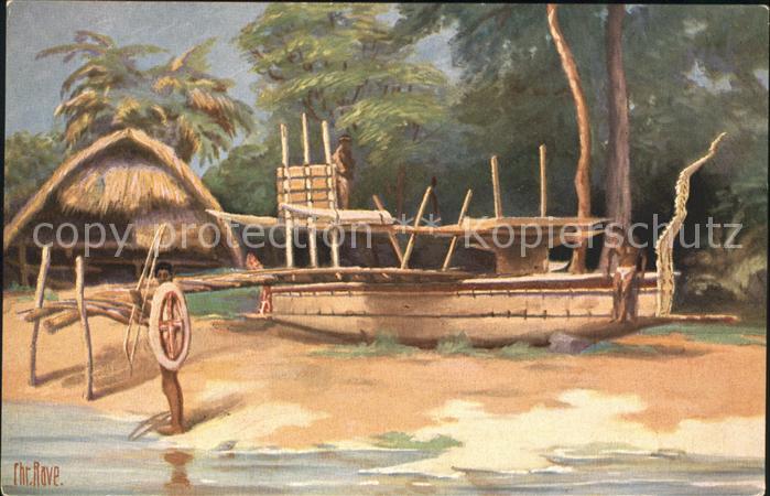 Boote Kanoe Kaiser-Wilhelms-Land Jetztzeit Neuguinea Chr- Rave Nr. 82