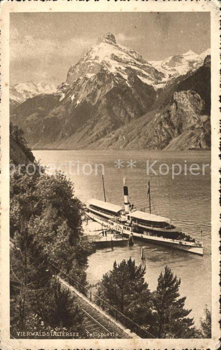 Dampfer Binnenschifffahrt Uri Vierwaldstättersee Station Tellspla
