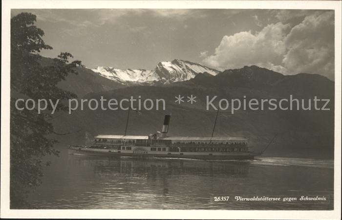 Dampfer Seitenrad Schiller Vierwaldstättersee Schwalmis