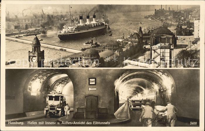 Dampfer Oceanliner Elbtunnel Hamburg-Steinwärder Hafen