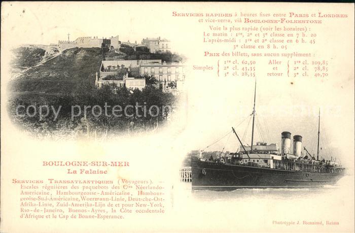 Dampfer Oceanliner Boulogne-sur-Mer La Falaise