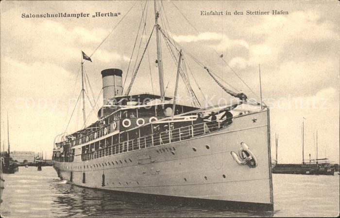 Dampfer Binnenschifffahrt Hertha Stettin Hafen