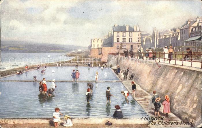 Verlag Tucks Oilette Nr. 7879 Gourock The Children's Pond