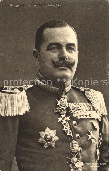 Generaele Kriegsminister Adolf Wild von Hohenborn