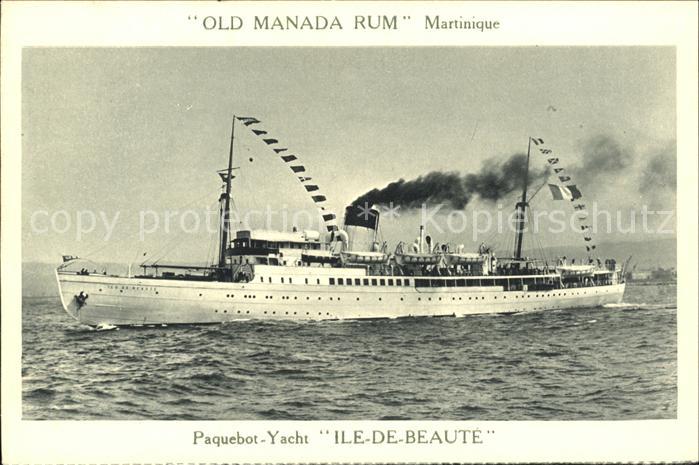 Dampfer Binnenschifffahrt Paquebot-Yacht Ile-de-Beaute Old Manada