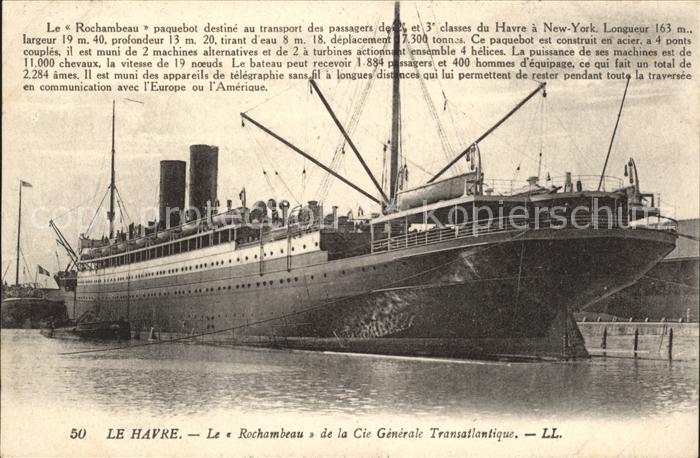 Dampfer Oceanliner Rochambeau Le Havre