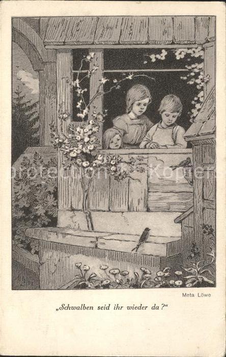 Loewe Meta Schwalben Kinder Blumen