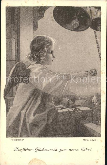 Loewe Meta Festglocken Nr. 127 A Glueckwunsch Neujahr Schutzengel