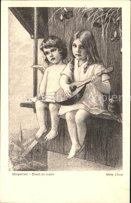 Loewe Meta Morgenlied Nr. 3 Kind Mandoline Engel Vogel