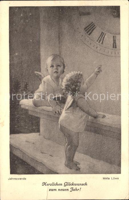 Loewe Meta Jahreswende Nr. 114 Engel Uhr Neujahr