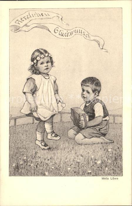 Loewe Meta Nr. 151 G Glueckwunsch Kinder Handharmonika Tanz