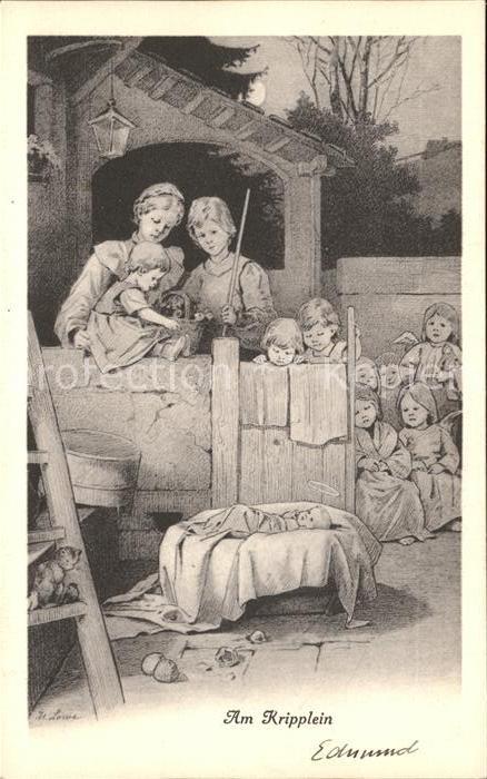 Loewe Meta Am Kripplein Nr. 21 Christkind Engel Ki