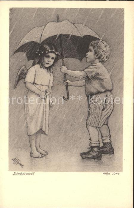 Loewe Meta Schutzbengeli Nr. 4 Engel Regen Regenschirm Kind