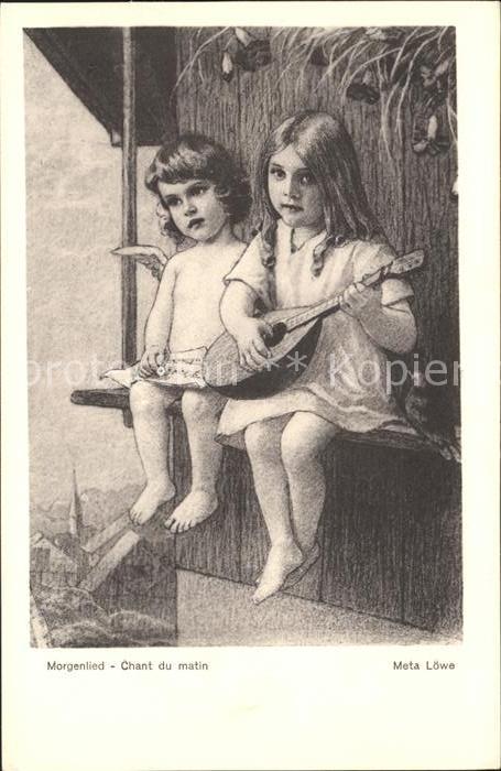 Loewe Meta Morgenlied Nr. 3 Kind Mandoline Engel Vogel