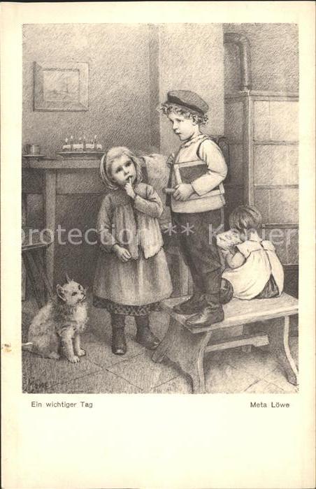 Loewe Meta Ein wichtiger Tag Nr. 132 Kinder Katze Schultafel Torte