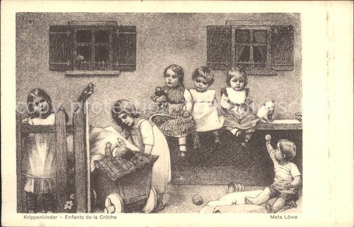 Loewe Meta Krippenkinder Nr. 57 Baby Puppe Katze