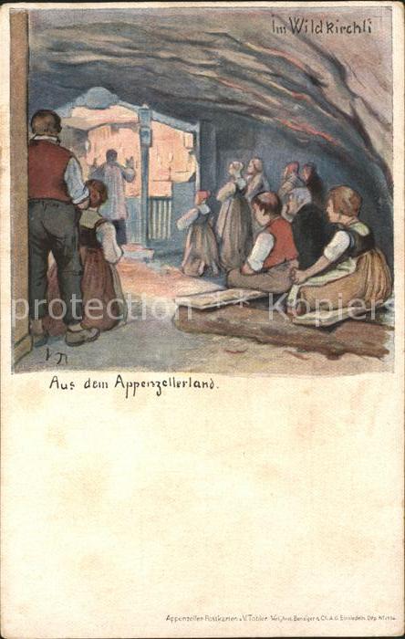 Tobler Viktor V.T. Appenzellerland Im Wildkirchli Pfarrer Gebet