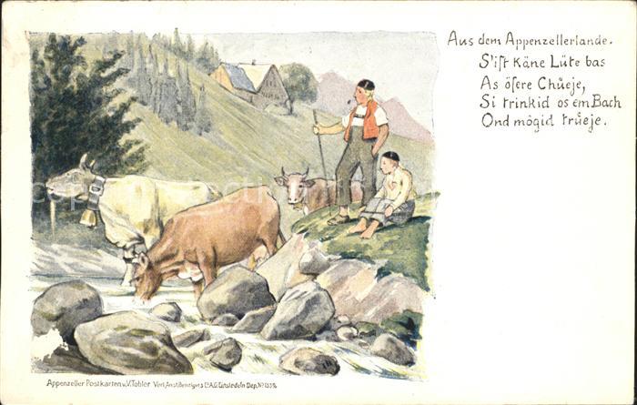Tobler Viktor V.T. Appenzellerland Kuehe Hirte Gedicht