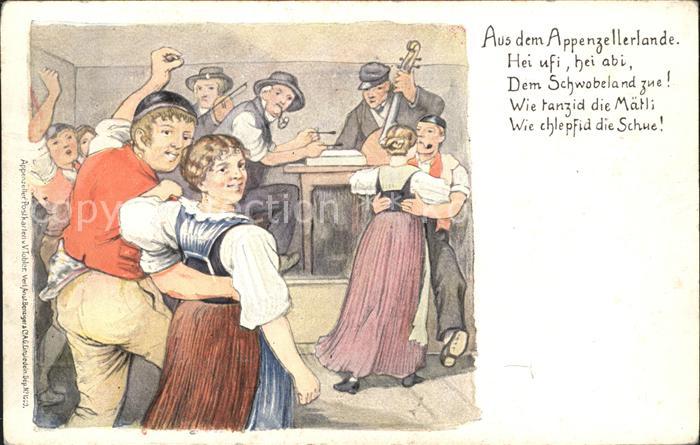 Tobler Viktor V.T. Appenzellerland Musikanten Geige Cello Tanz Trachten