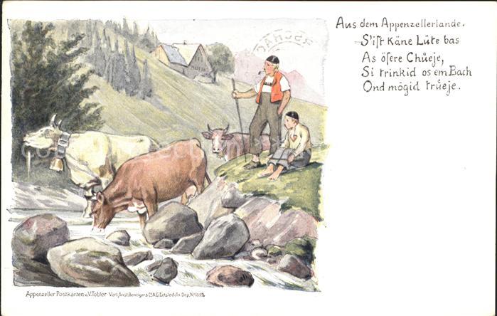 Tobler Viktor V.T. Appenzellerland Kuehe Hirte Gedicht