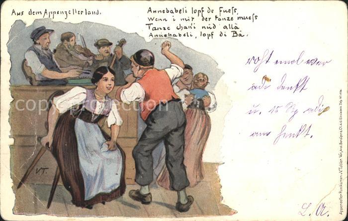 Tobler Viktor V.T. Appenzellerland Musikanten Geige Xylophon Tanz Gedicht