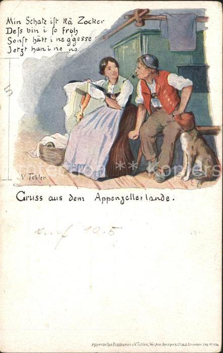 Tobler Viktor V.T. Appenzellerland Sticken Stickrahmen Hund Gedicht