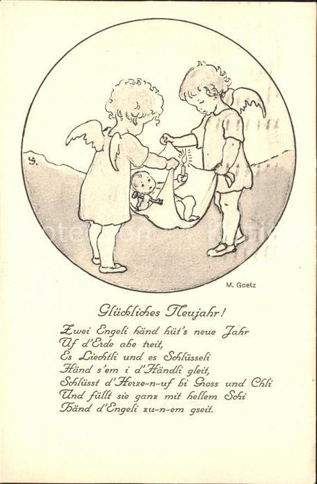 Goetz M. Nr. 177 Neujahr Engel Kerze Gedicht