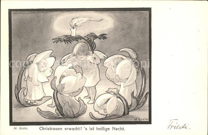 Goetz M. Nr. 168 Christrosen Kinder Kerze Heilige Nacht