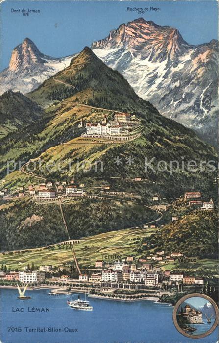 Territet Glion Caux Lac Leman Vue generale