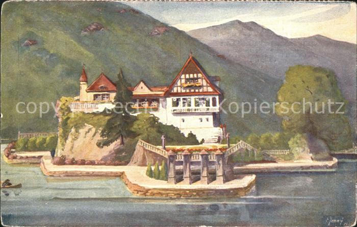 Vitznau Schloessli Hohenfels Kuenstlerkarte