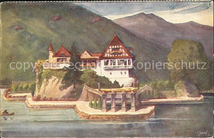 Vitznau Schloessli Hohenfels Kuenstlerkarte