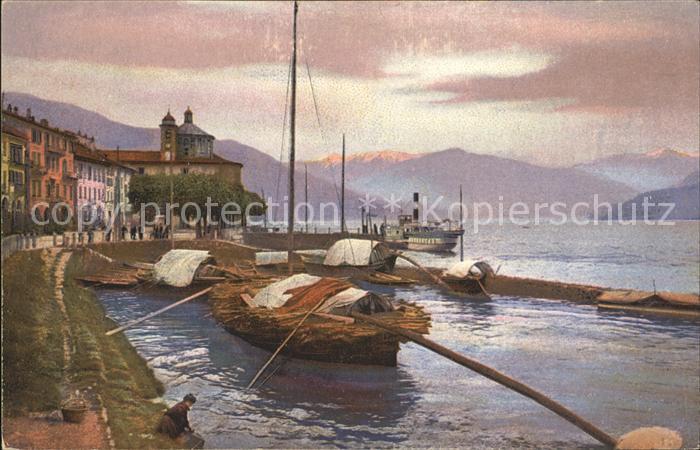 Lago di Lugano TI Hafenpartie Fischerboote