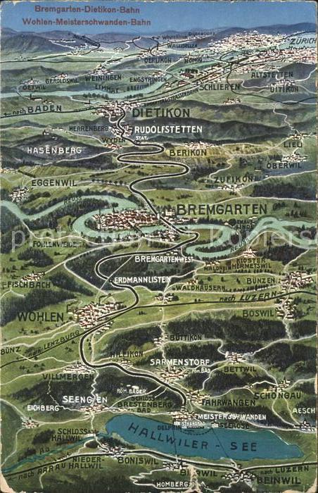 Baden AG bis zum Hallwiler See Panorama