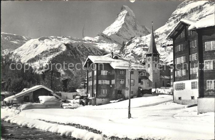 Zermatt VS Dorfmotiv mit Matterhorn