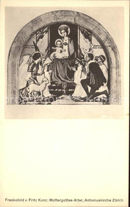 Religion Freskobild Fritz Kunz Muttergottes-Alta