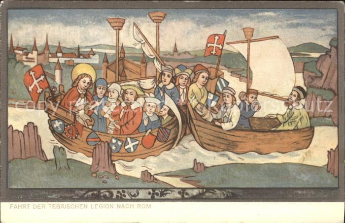 Religion Fresken XV. Jahrhundert Kirche Saanen Fahrt der Tebaeischen Legion nach