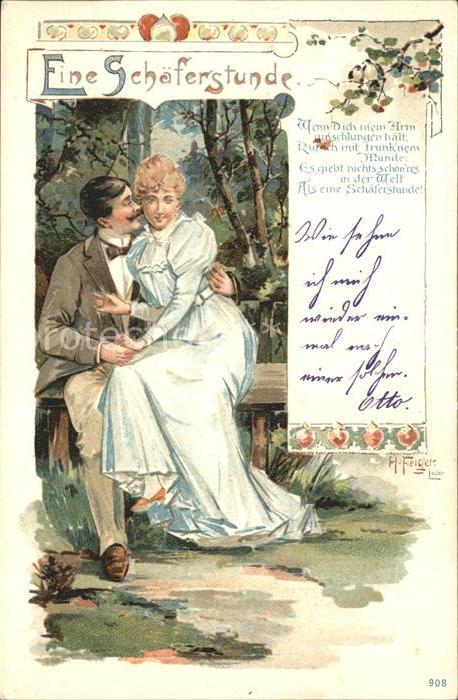Poesie Gedicht Eine Schaeferstunde Paar Litho