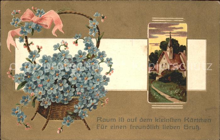 Blumen Vergissmeinnicht Korb Schleife Kirche