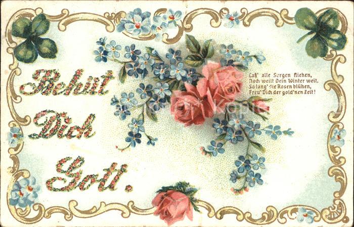 Rosen Vergissmeinnicht Kleeblätter Gedicht Li