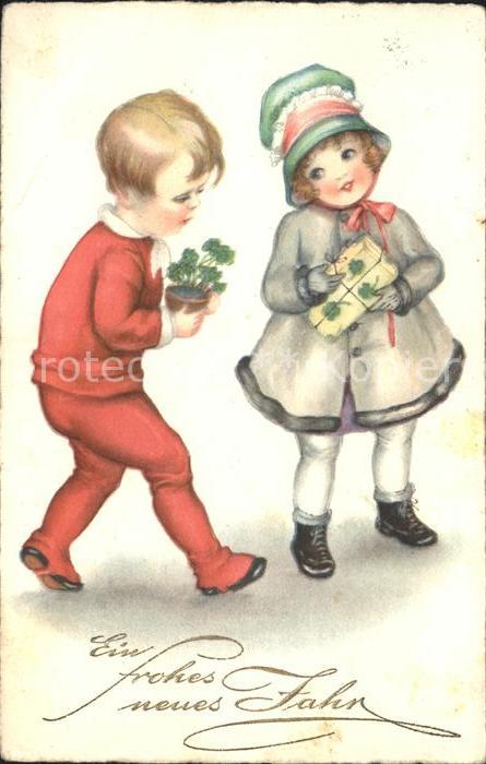 Neujahr Kinder Geschenk Kleeblaetter Hutmode Alabaster-Serie 3307