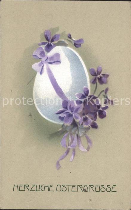 Ostern Easter Paques Veilchen Ei Litho