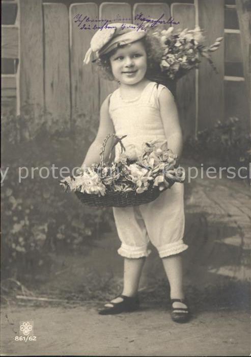 Foto RPH Nr. 861/62 Kind Blumen Weidenkätzchen