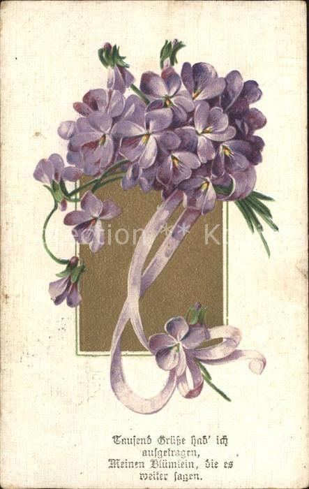 Blumengruesse Veilchen Litho