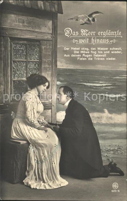 Foto HTL Nr. 625-6 Poesie Gedicht Paar Möwe